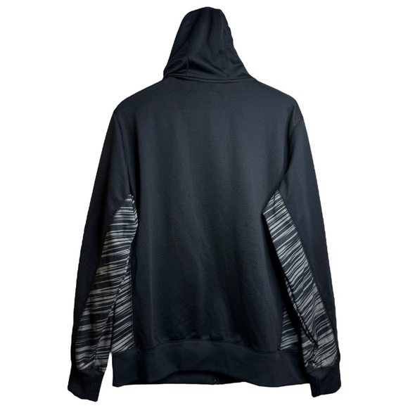 Star Wars Black Gray Stripes Long Sleeve Drawstring Full Zip Hoodie Pockets M - Picture 2 of 16